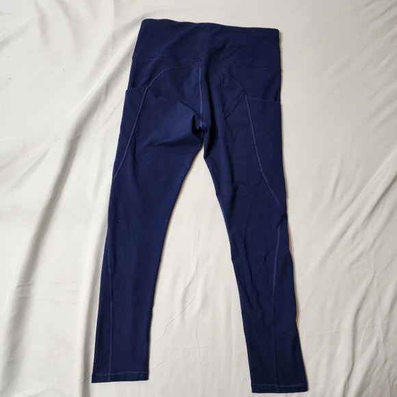 Blue leggings size large 2 pockets like new yoga workout gym pants pull on - Picture 9 of 10